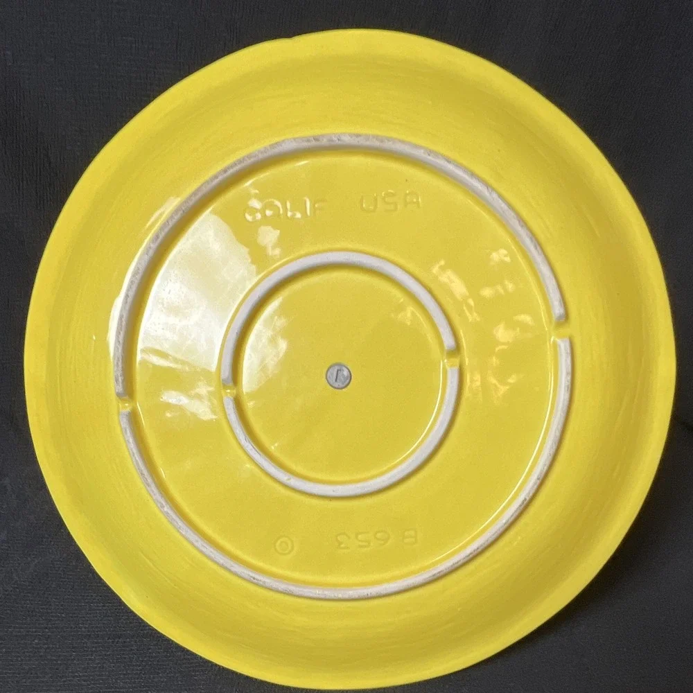 Vintage CALIF USA Yellow 2-Tier Serving Tray MCM Tidbit Serving Tray Metal